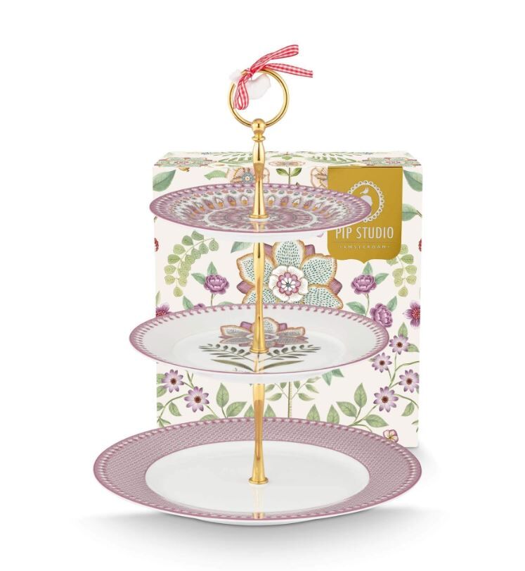 Lily & Lotus Lila 3 Katlı Servis Standı