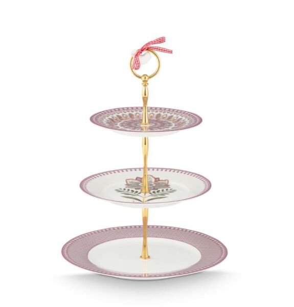 Lily & Lotus Lila 3 Katlı Servis Standı