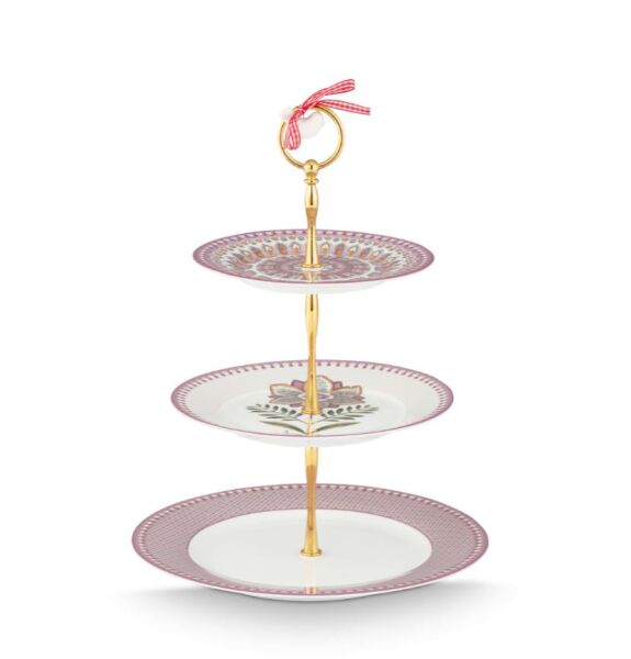 Lily & Lotus Lila 3 Katlı Servis Standı