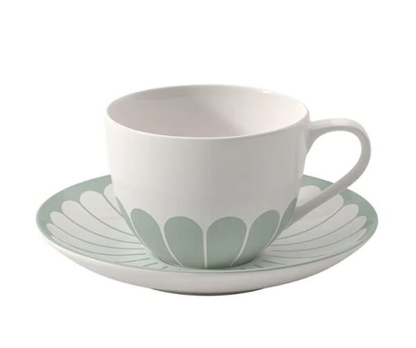 Fleur Vert Yeşil Porselen Kahve ve Çay Fincanı