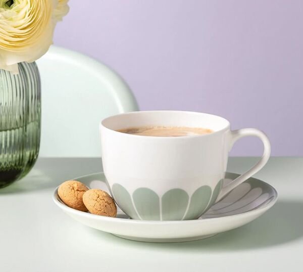 Fleur Vert Yeşil Porselen Kahve ve Çay Fincanı