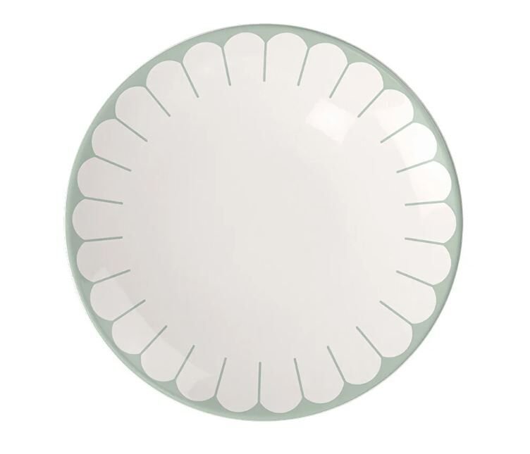 Fleur Vert Yeşil Porselen Pasta Tabağı 21 cm