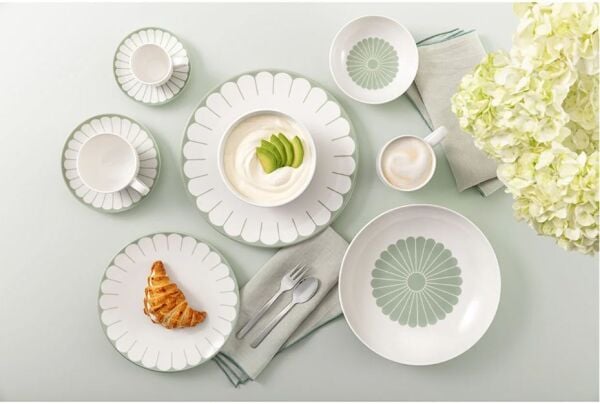 Fleur Vert Yeşil Porselen Pasta Tabağı 21 cm