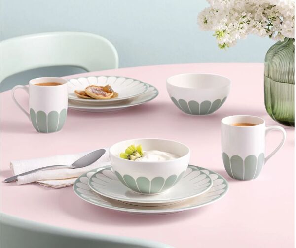 Fleur Vert Yeşil Porselen Pasta Tabağı 21 cm