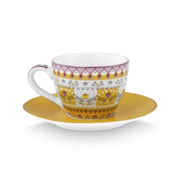 Lily & Lotus Sarı İkili Kahve Fincanı Seti 120 ml