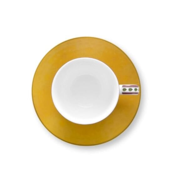 Lily & Lotus Sarı İkili Kahve Fincanı Seti 120 ml