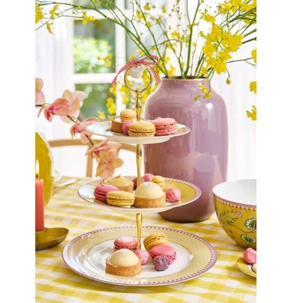 Lily & Lotus Sarı 3 Katlı Kek Standı