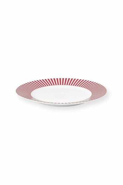 Royal Çizgili Pembe Tabak 21 cm