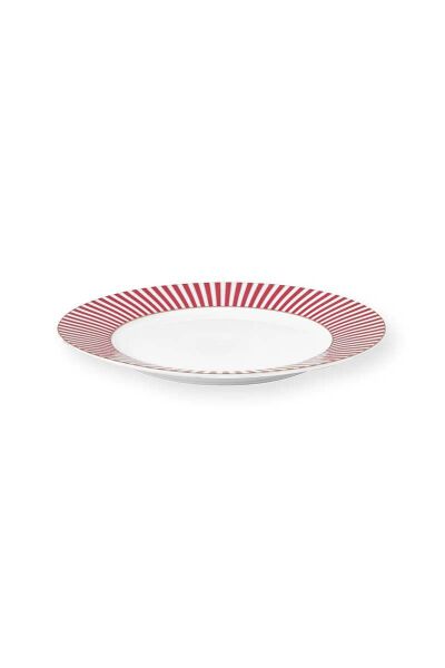 Royal Çizgili Pembe Tabak 21 cm