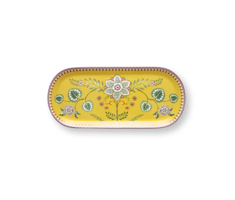 Lily & Lotus Sarı Oval Kek Servis Tabağı 33 cm