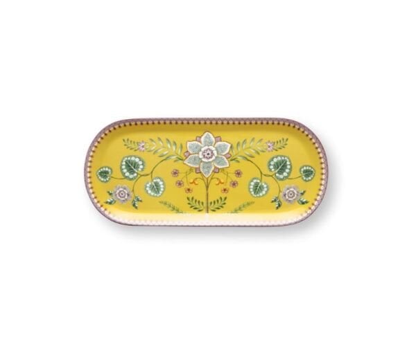 Lily & Lotus Sarı Oval Kek Servis Tabağı 33 cm