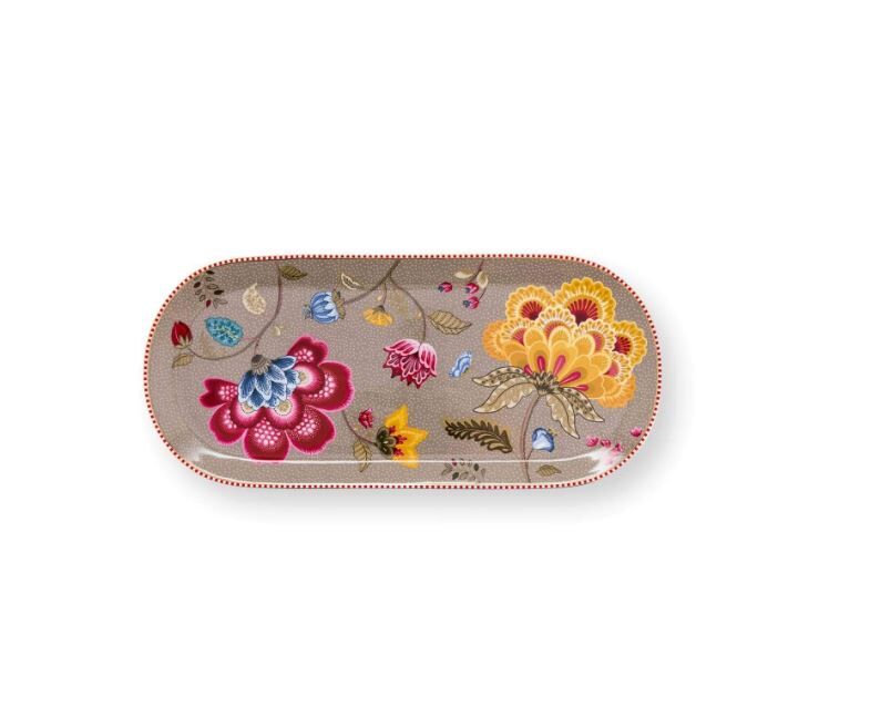 Fantasy Blooming Tales Haki Oval Kek Servis Tabağı 33 cm