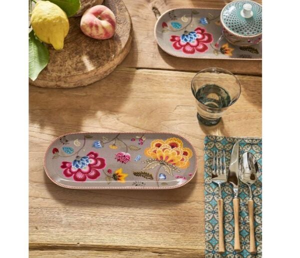 Fantasy Blooming Tales Haki Oval Kek Servis Tabağı 33 cm