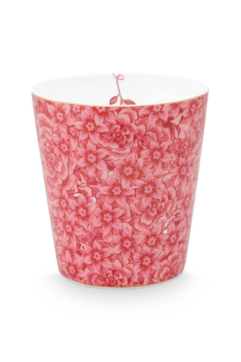 Royal Çiçekli Pembe Kulpsuz Mug 230 ml