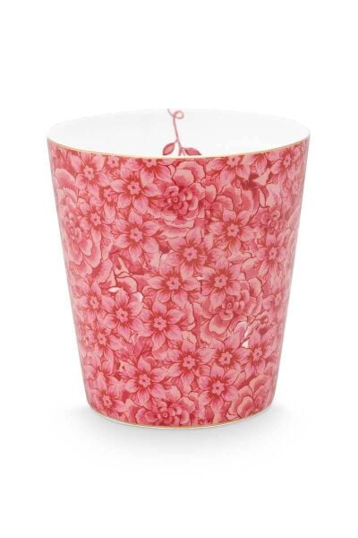 Royal Çiçekli Pembe Kulpsuz Mug 230 ml