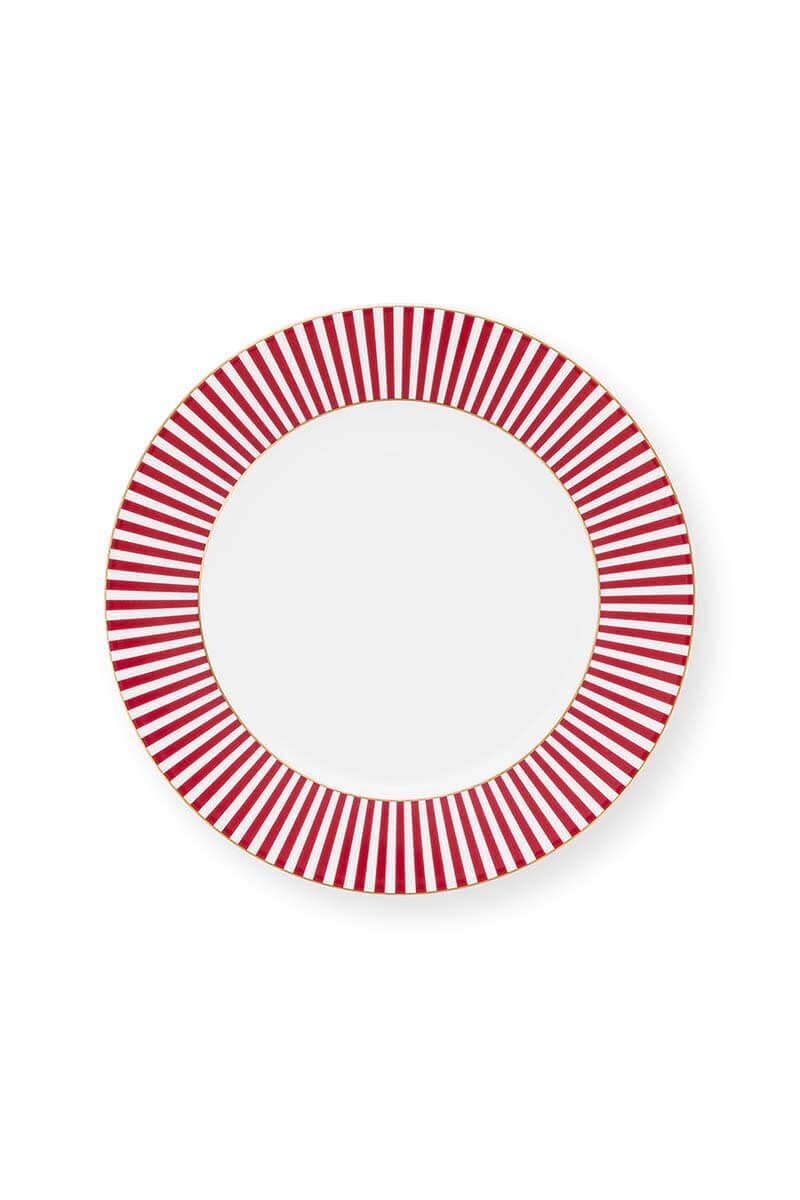 Royal Çizgili Pembe Tabak 17 cm