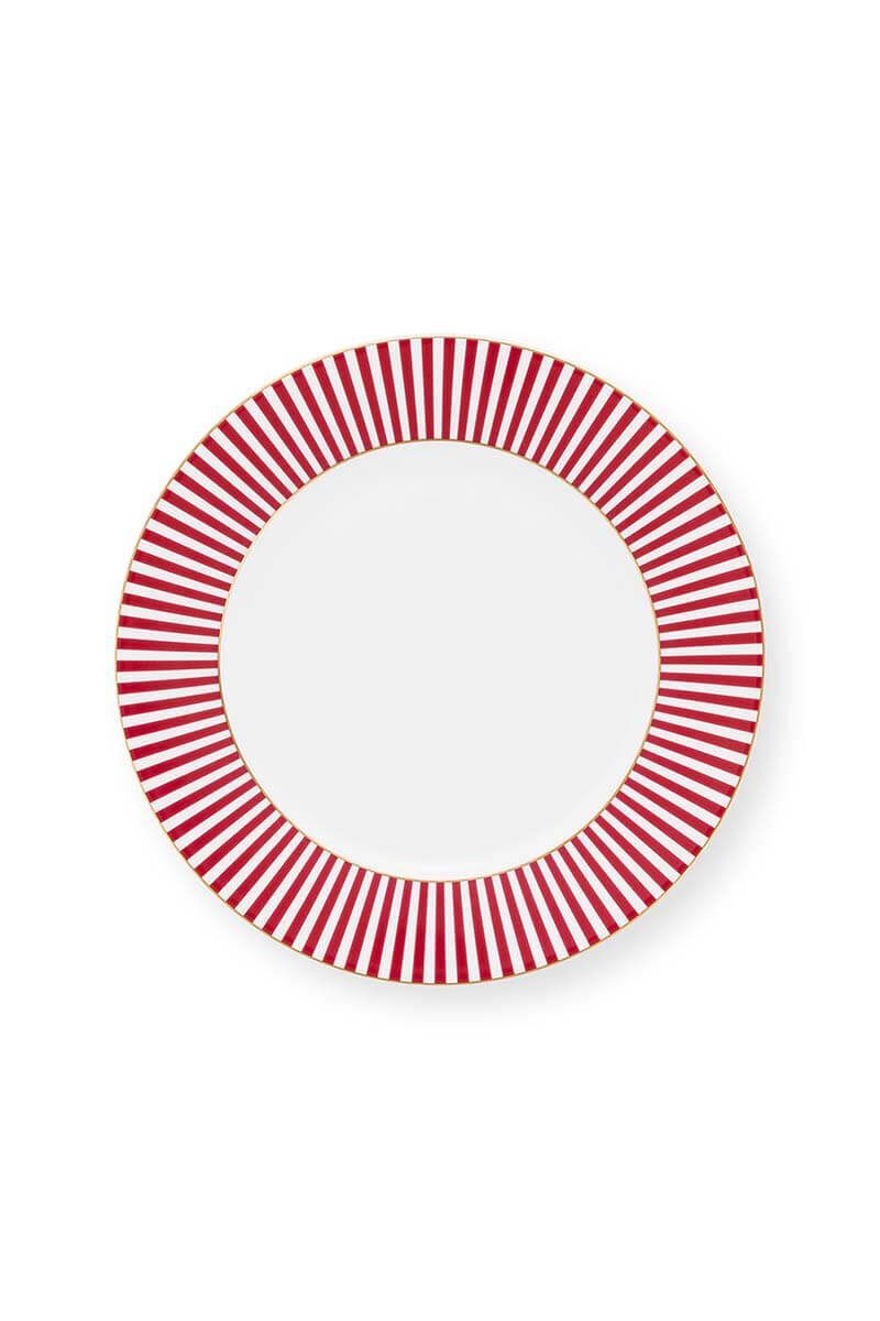 Royal Çizgili Pembe Tabak 17 cm