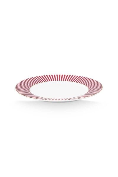 Royal Çizgili Pembe Tabak 17 cm