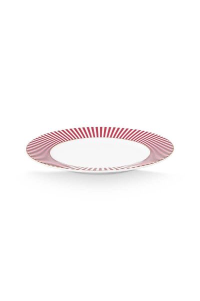 Royal Çizgili Pembe Tabak 17 cm