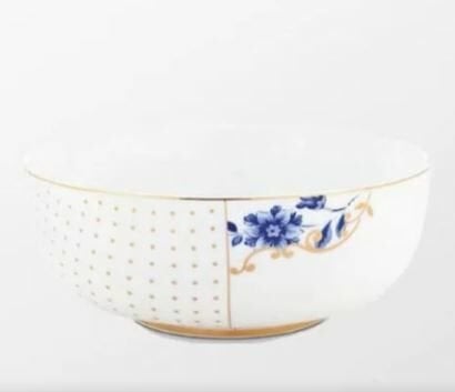 Royal Beyaz Kase Altın Çiçek Desenli 17 cm