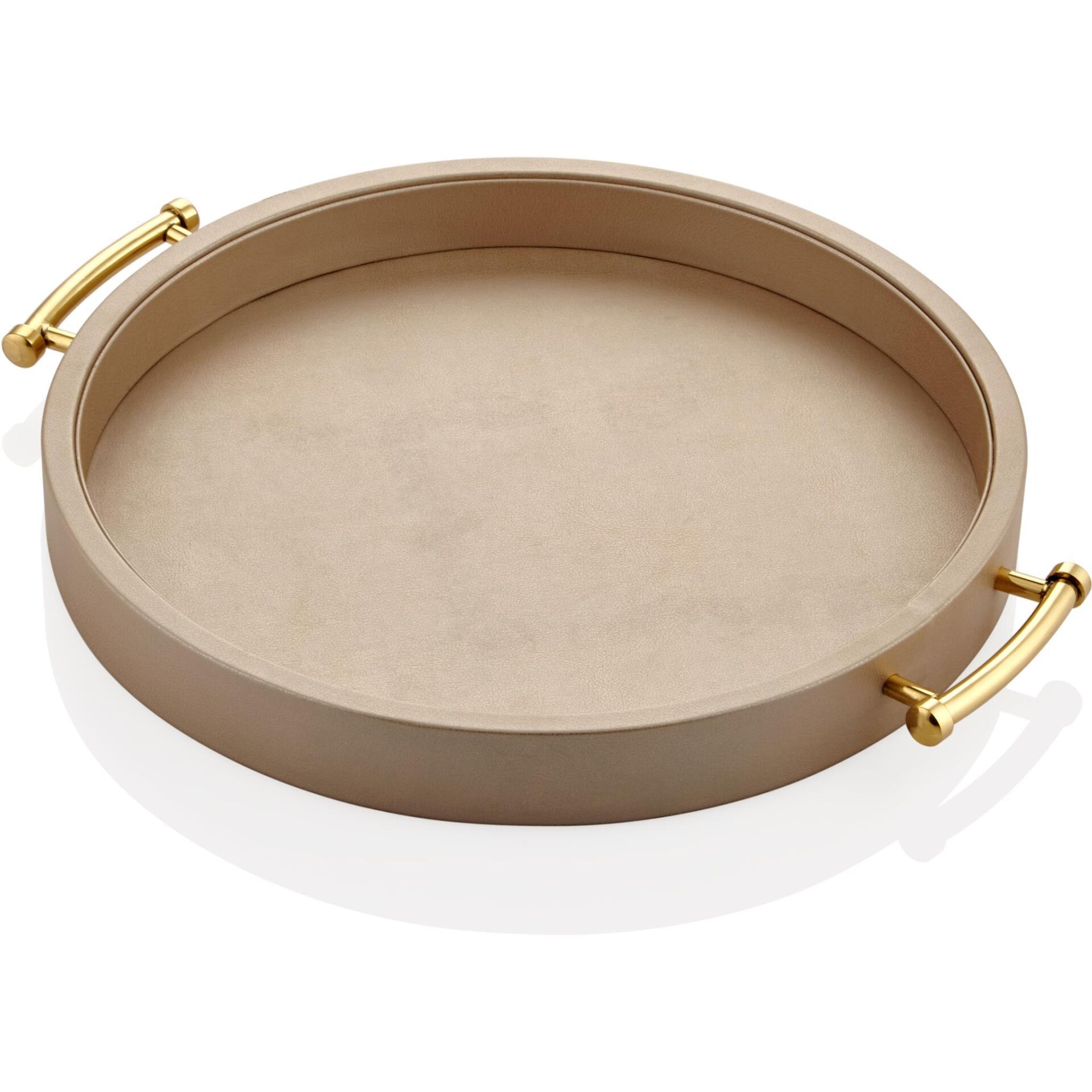 El Yapımı Deri Yuvarlak Tepsi