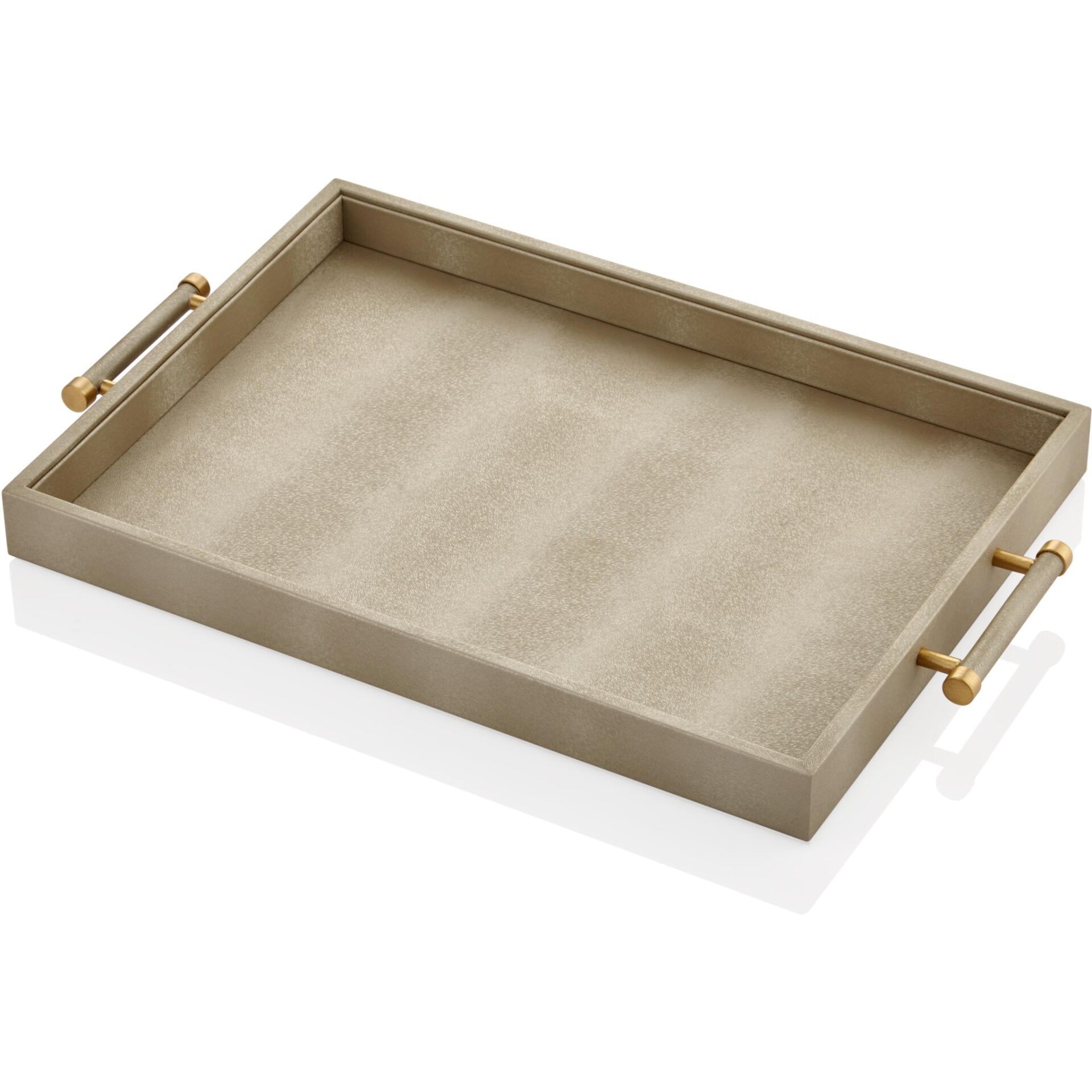 El Yapımı Deri Dikdörtgen Tepsi