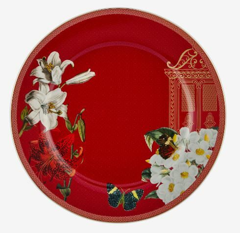 Kırmızı Porselen Yemek Tabağı 26 Cm Butterfly Walley Collection by Chiara Alessi