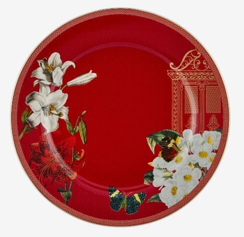 Kırmızı Porselen Yemek Tabağı 26 Cm Butterfly Walley Collection by Chiara Alessi