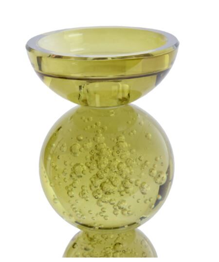 Itinga Cam Şamdan Zeytin Yeşili 9,5x34 cm