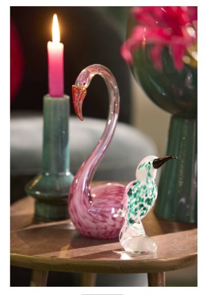 Kuğu Pembe Cam 17x9,5x29 cm
