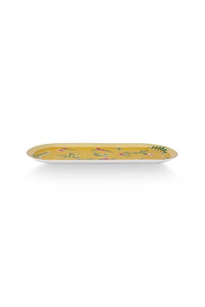La Majorelle Sarı Oval Kek Servis Tabağı 33 cm