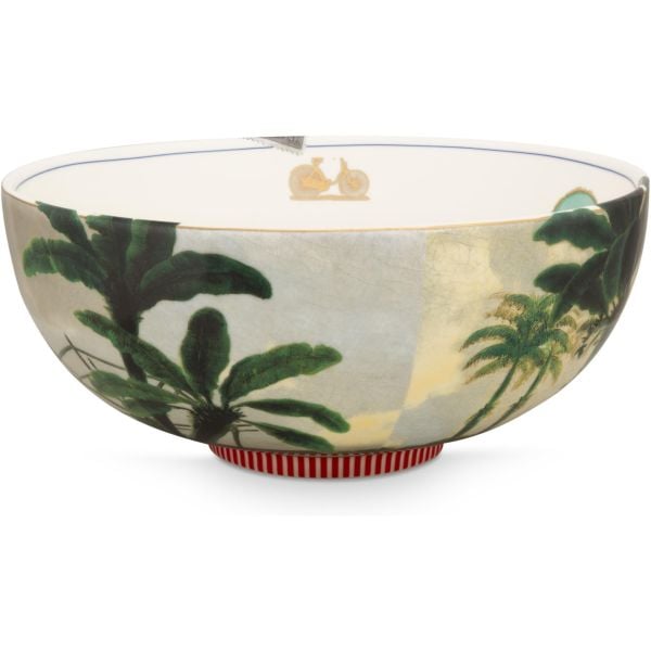 Heritage Palmiyeli Yeşil Kase 23 cm