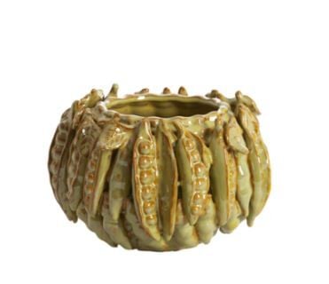 Faba Seramik Vazo Zeytin Yeşili-Kahverengi 23,5x22,5x15 cm