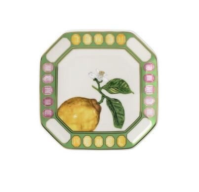 Idyllia Green Yeşil Porselen Dekoratif Tabak 11x11 cm