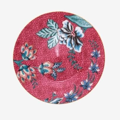 Kırmızı Porselen Petit Four Tabağı 12 Cm