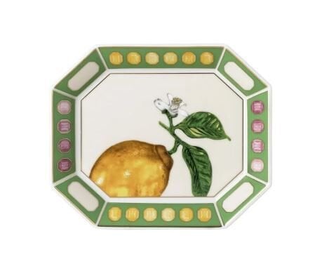 Idyllia Green Yeşil Porselen Dekoratif Tabak 15x12 cm