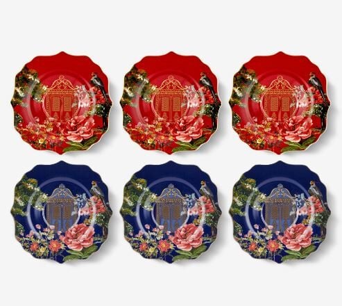 Mix Porselen Çay Tabağı Seti 15 Cm Magic Garden