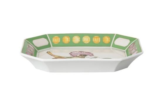 Idyllia Green Yeşil Porselen Dekoratif Tabak 20x16 cm