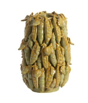 Faba Seramik Vazo – Zeytin Yeşili / Kahverengi Geçişli (Ø21 x 31 cm)