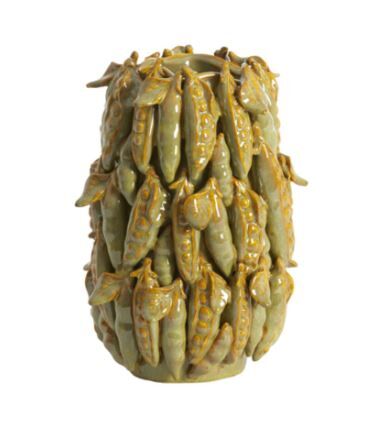 Faba Seramik Vazo – Zeytin Yeşili / Kahverengi Geçişli (Ø21 x 31 cm)