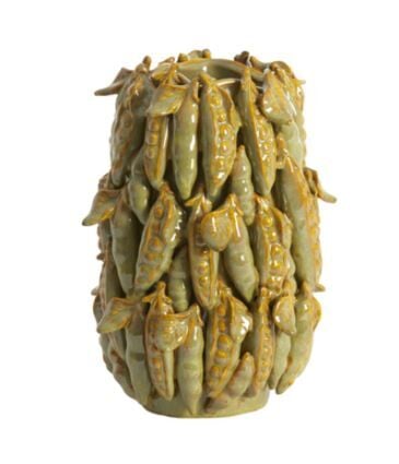 Faba Seramik Vazo – Zeytin Yeşili / Kahverengi Geçişli (Ø21 x 31 cm)
