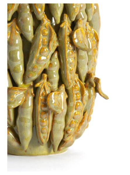 Faba Seramik Vazo – Zeytin Yeşili / Kahverengi Geçişli (Ø21 x 31 cm)