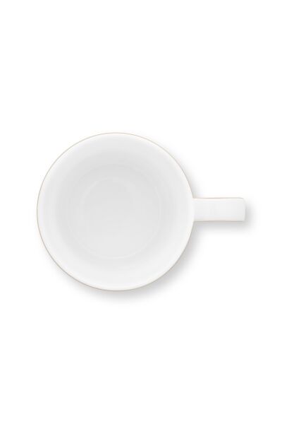 Love Birds Yeşil Çizgili Madalyon Desenli Küçük Mug 150 ml