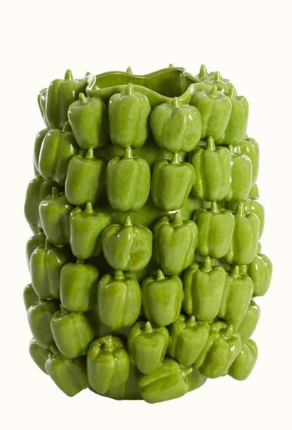 Belpepper Seramik Dekoratif Vazo Parlak Yeşil – 35x33x47 cm