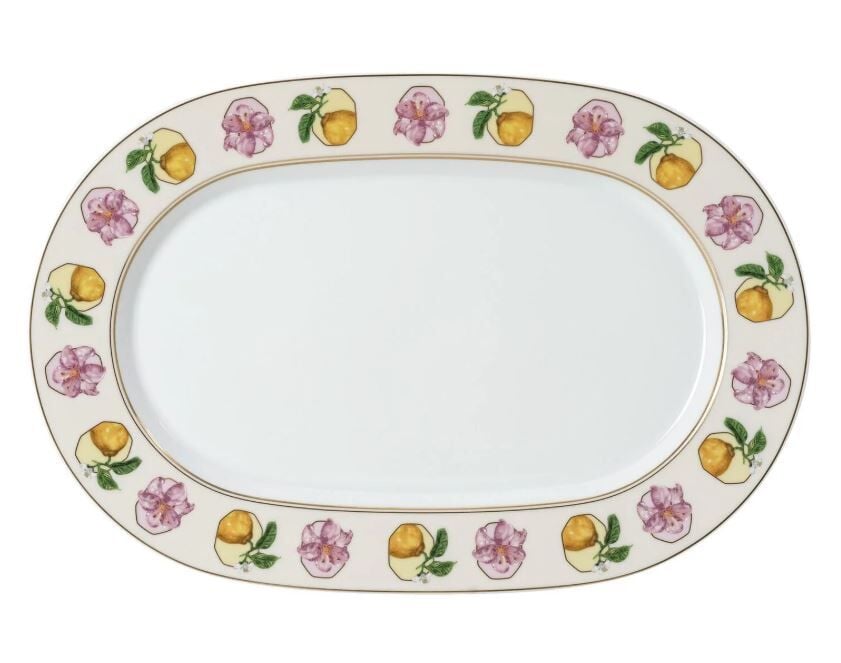 Idyllia Marshmallow Porselen Oval Servis Tabağı 34 cm