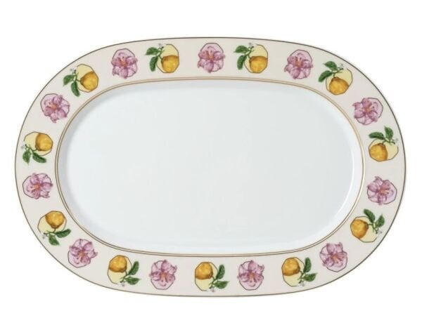 Idyllia Marshmallow Porselen Oval Servis Tabağı 34 cm