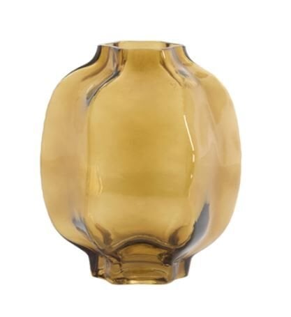 Falzes Cam Vazo – Şeffaf Amber (Ø22 x 23,5 cm)