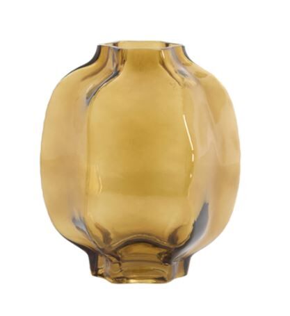 Falzes Cam Vazo – Şeffaf Amber (Ø22 x 23,5 cm)