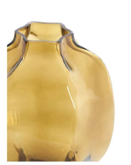 Falzes Cam Vazo – Şeffaf Amber (Ø22 x 23,5 cm)