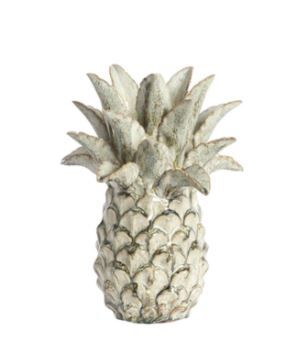 Nanasi Seramik Dekoratif Ananas Zeytin Yeşili – 21,5 cm